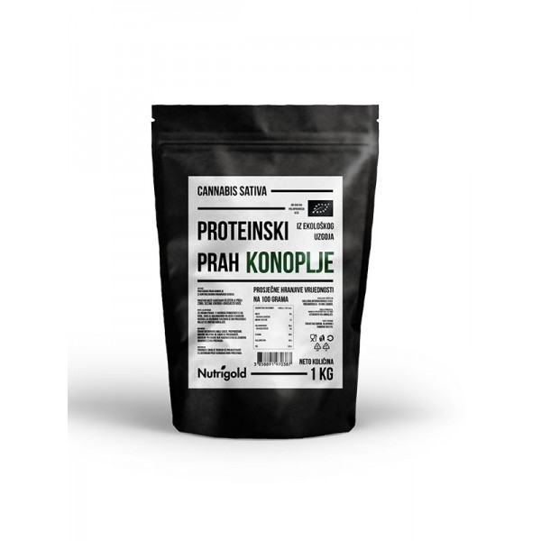 PROTEINSKI PRAH KONOPLJE ORGANSKI 1KG NUTRIGOLD