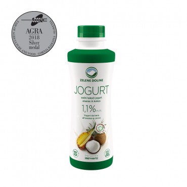 Tekući jogurt ananas/kokos 500g
